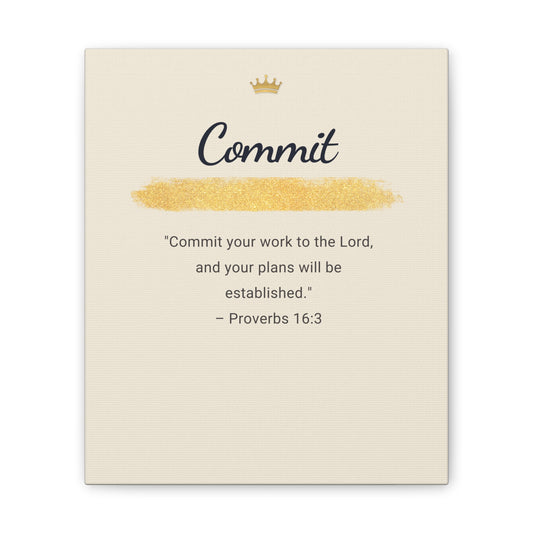Bible Verse Canvas — "Commit Your Work Onto The Lord" Inspirational Wall Art