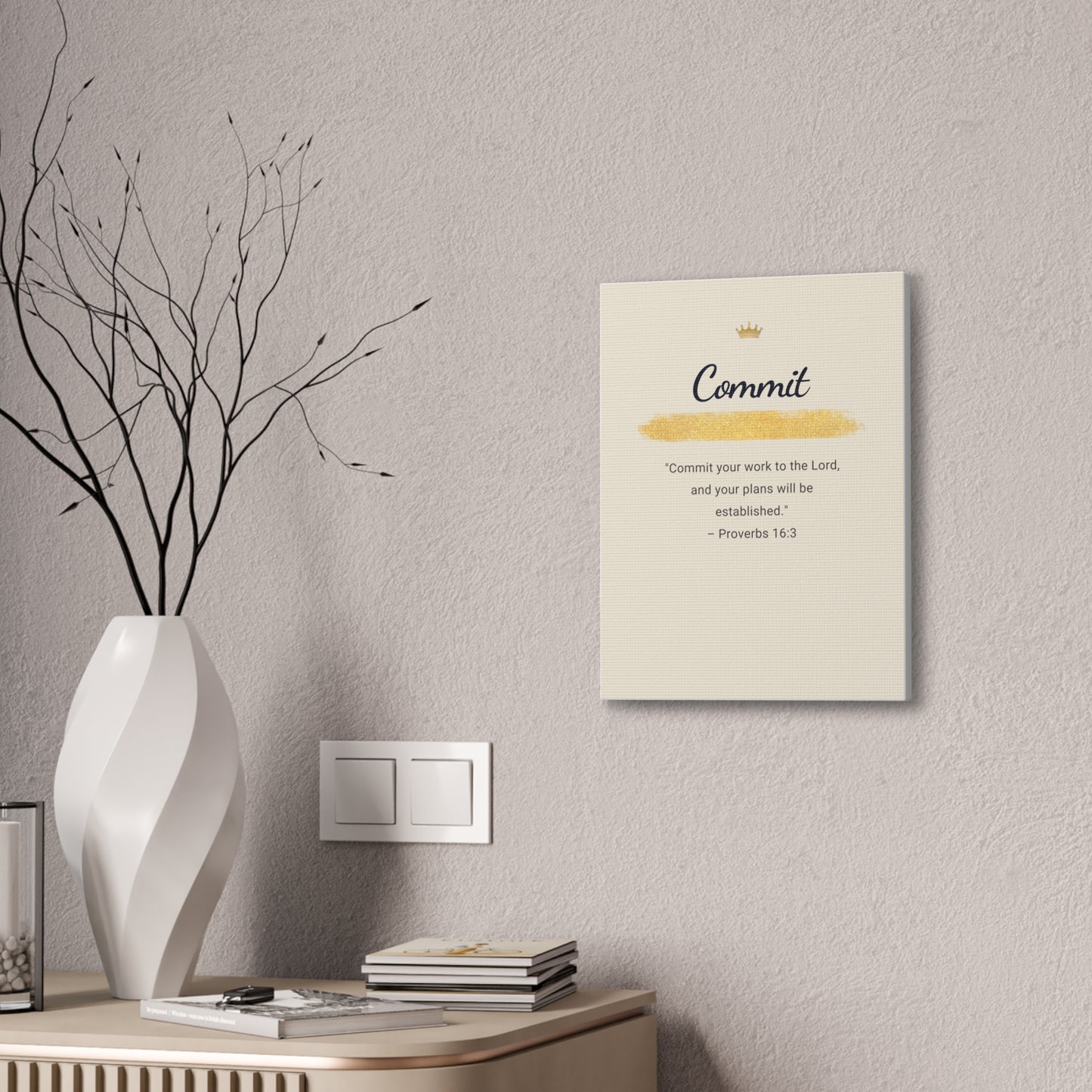 Bible Verse Canvas — "Commit Your Work Onto The Lord" Inspirational Wall Art