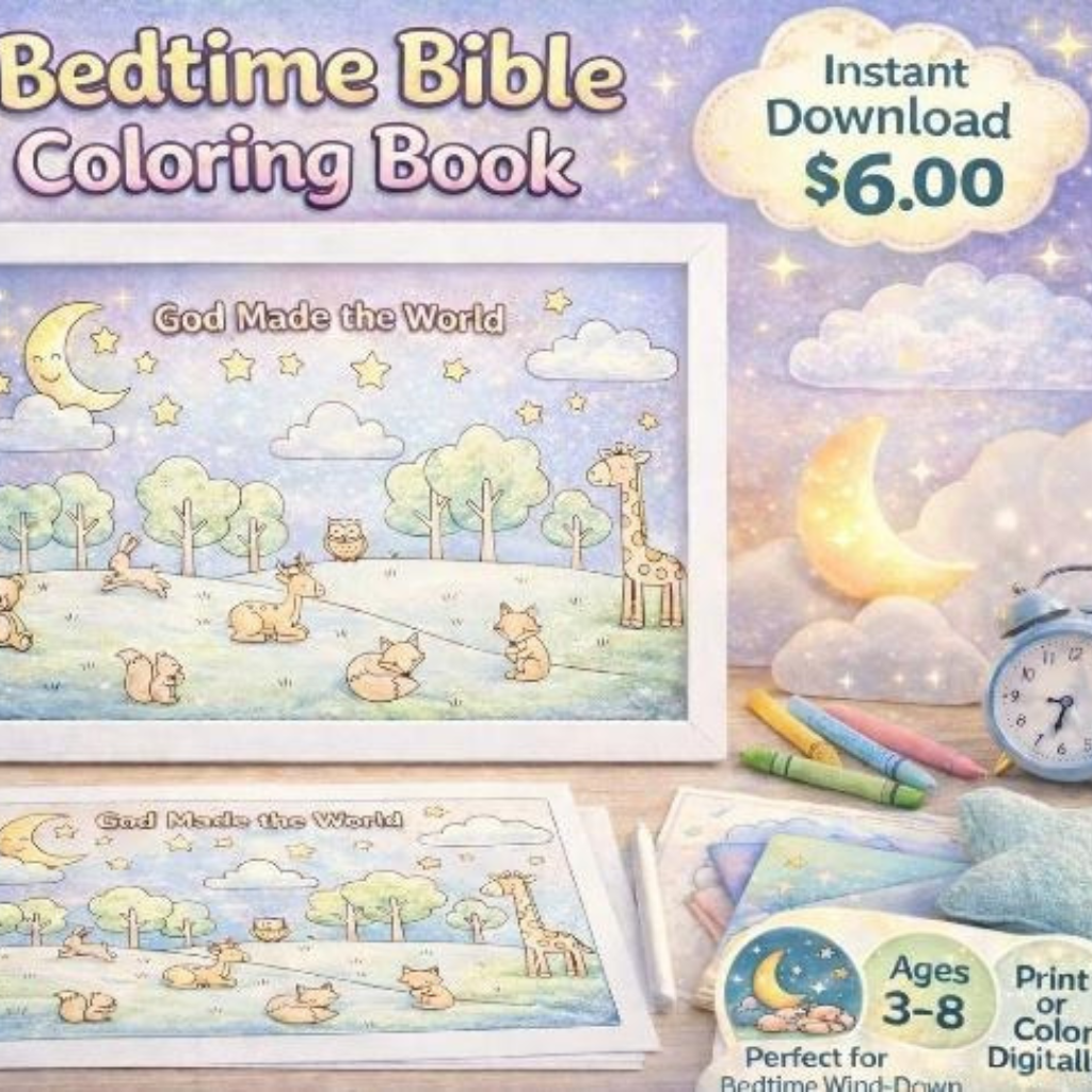 Bedtime Bible Coloring Book for Kids - Printable