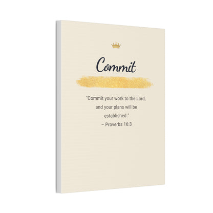 Bible Verse Canvas — "Commit Your Work Onto The Lord" Inspirational Wall Art