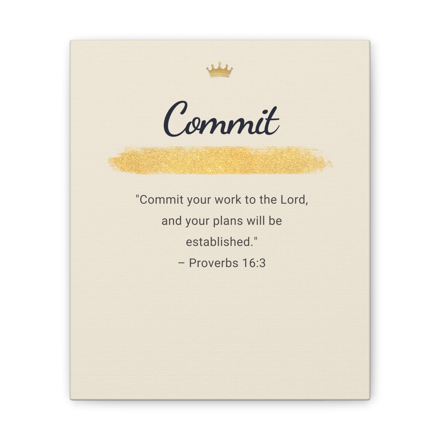 Bible Verse Canvas — "Commit Your Work Onto The Lord" Inspirational Wall Art