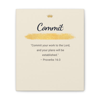 Bible Verse Canvas — "Commit Your Work Onto The Lord" Inspirational Wall Art