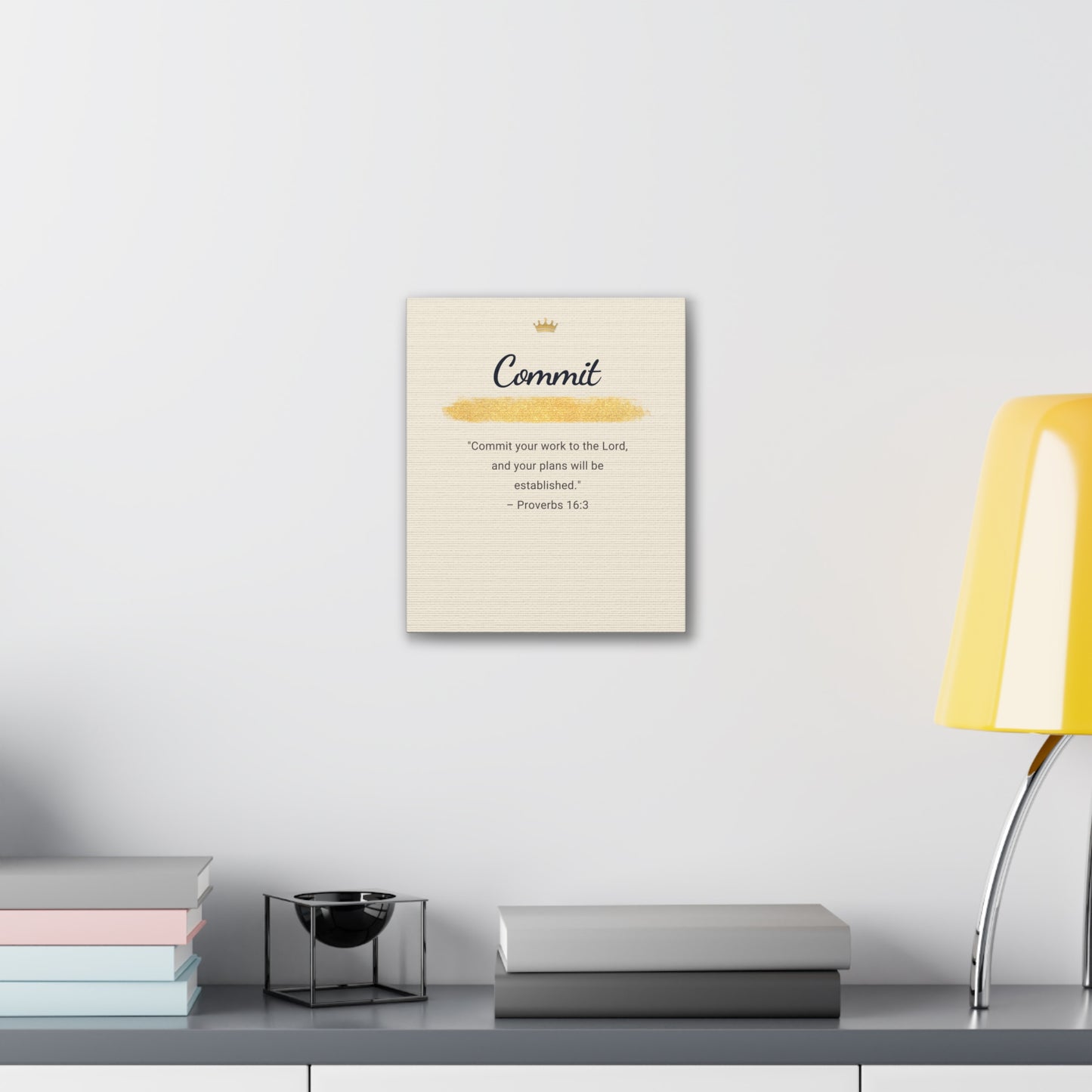 Bible Verse Canvas — "Commit Your Work Onto The Lord" Inspirational Wall Art