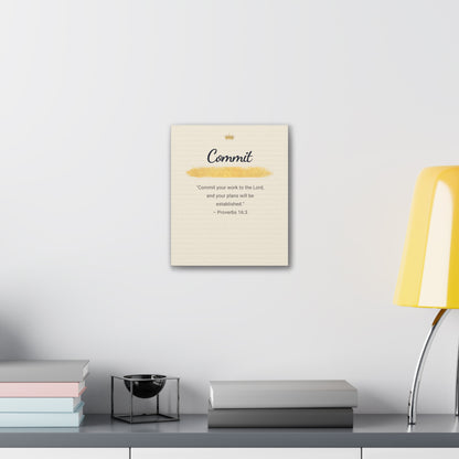 Bible Verse Canvas — "Commit Your Work Onto The Lord" Inspirational Wall Art
