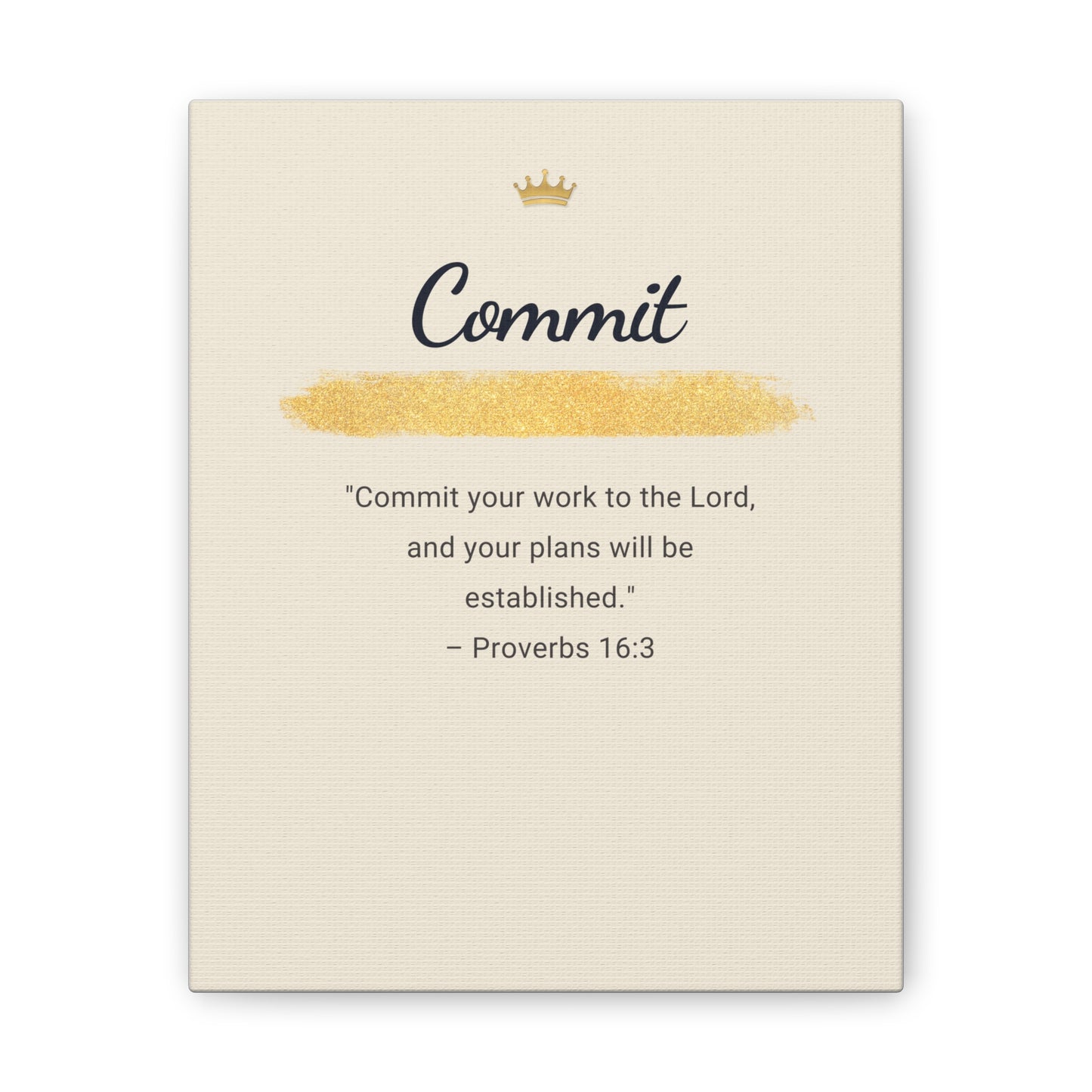 Bible Verse Canvas — "Commit Your Work Onto The Lord" Inspirational Wall Art