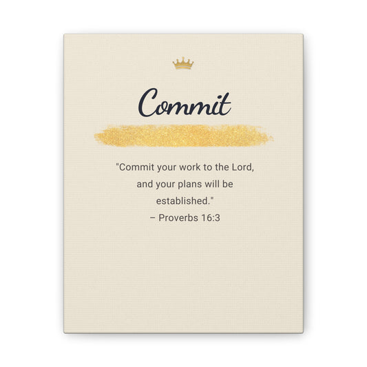 Bible Verse Canvas — "Commit Your Work Onto The Lord" Inspirational Wall Art