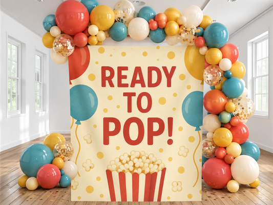 Ready to Pop Indoor Wall Tapestry | Baby Shower Banner