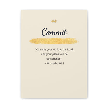 Bible Verse Canvas — "Commit Your Work Onto The Lord" Inspirational Wall Art