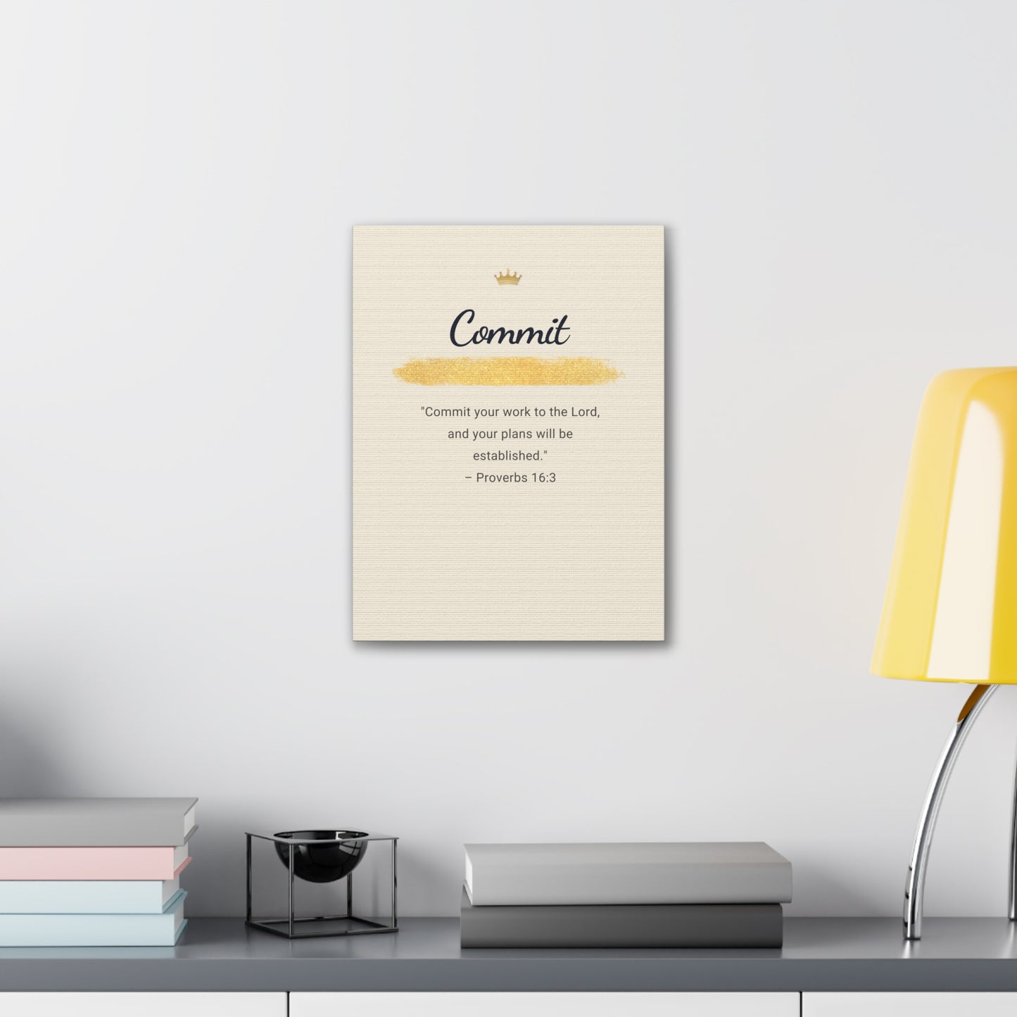 Bible Verse Canvas — "Commit Your Work Onto The Lord" Inspirational Wall Art