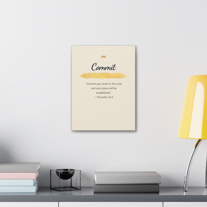 Bible Verse Canvas — "Commit Your Work Onto The Lord" Inspirational Wall Art