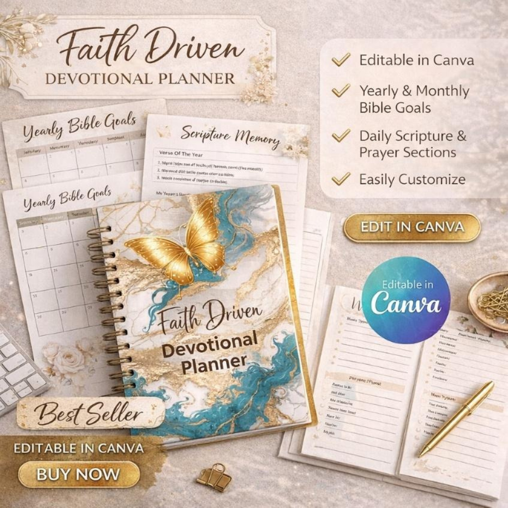 Faith-Driven Devotional Planner - Daily Organizer