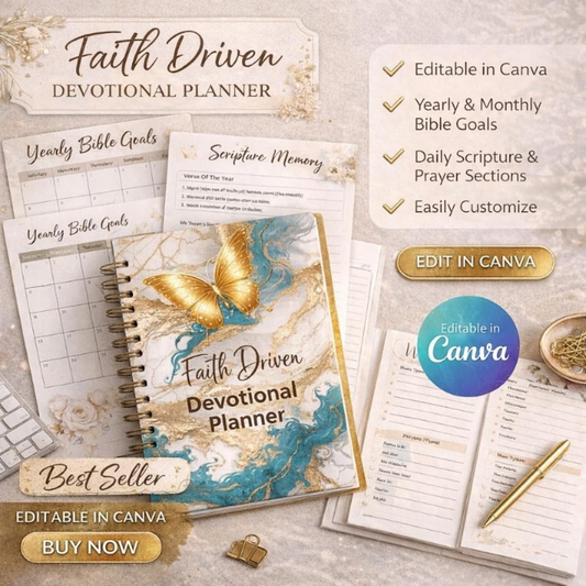 Faith-Driven Devotional Planner - Daily Organizer
